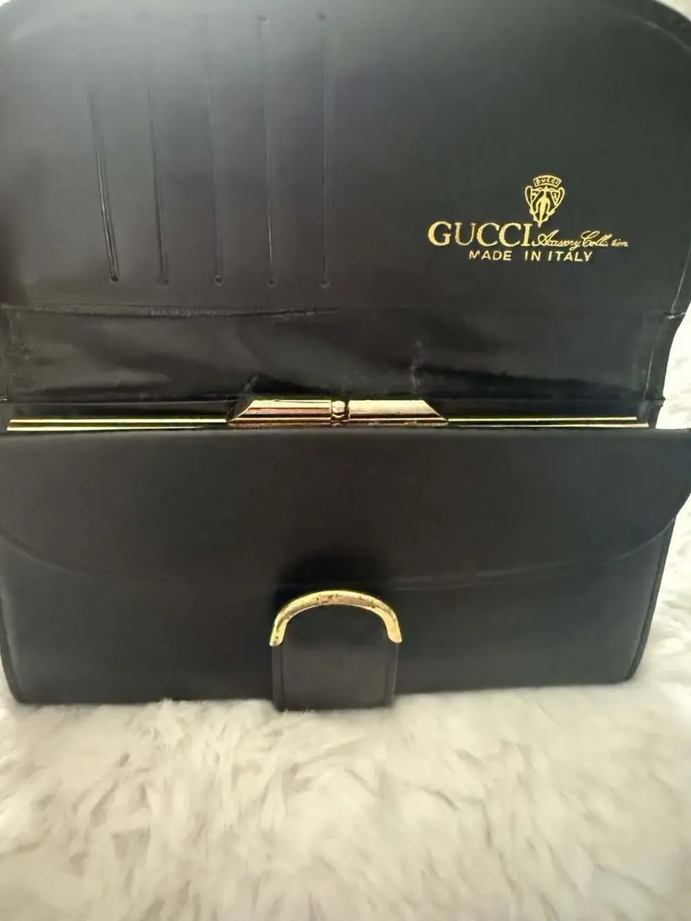 Vintage Gucci Sherry Line Long Wallet with Green and Red Web and Gold Tone Hardw